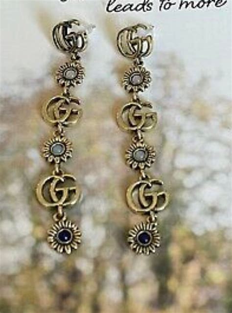 gucci flower earring|white gold Gucci earrings.